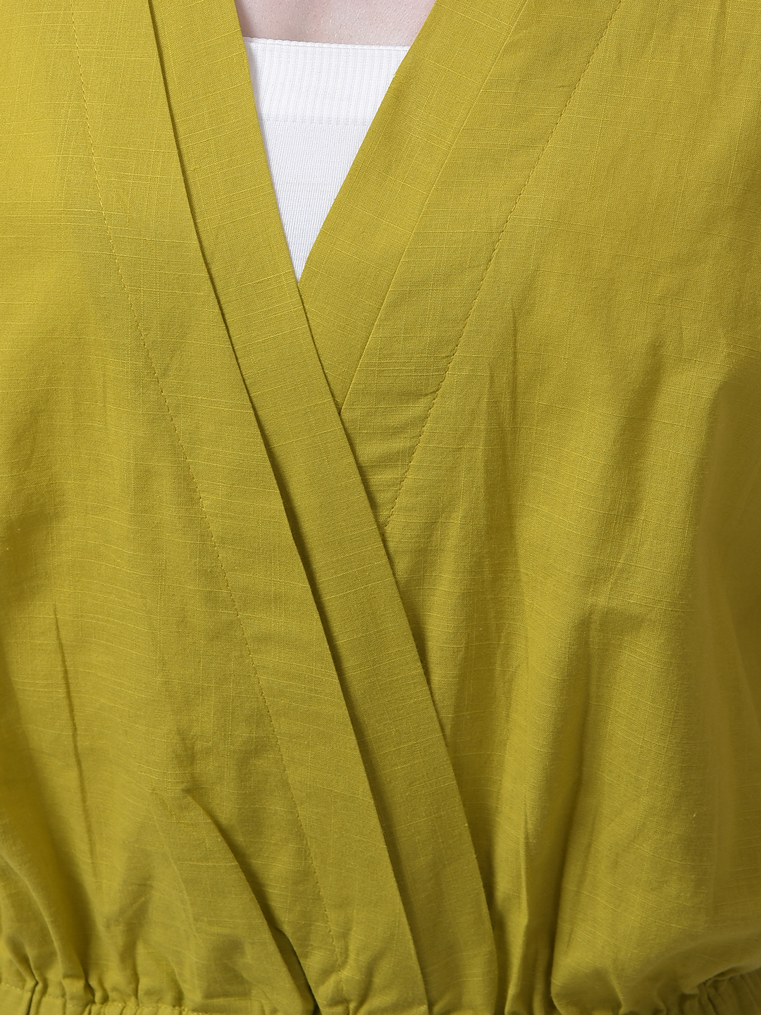 Numero Uno Women Olive Green Sleeveless Wrap Top